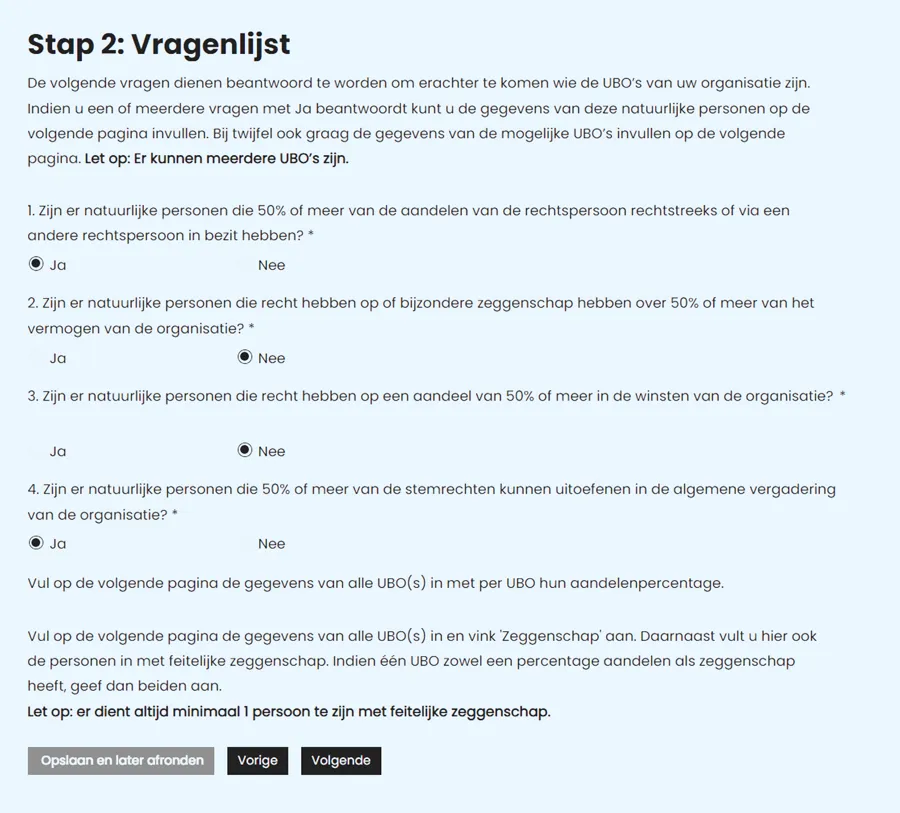 UBO Formulier