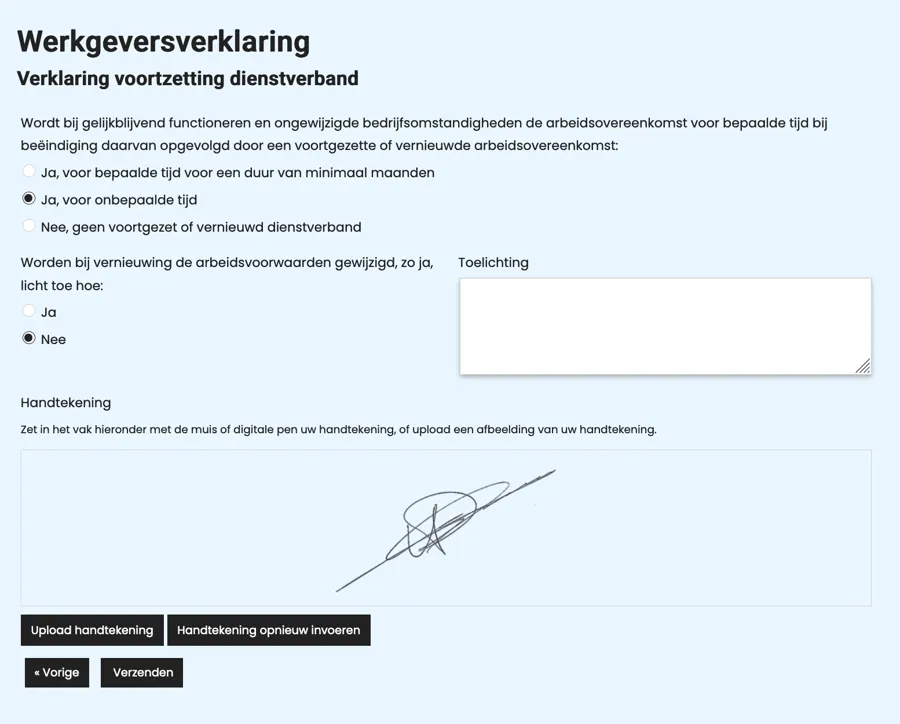 Formulier digitaal ondertekenen